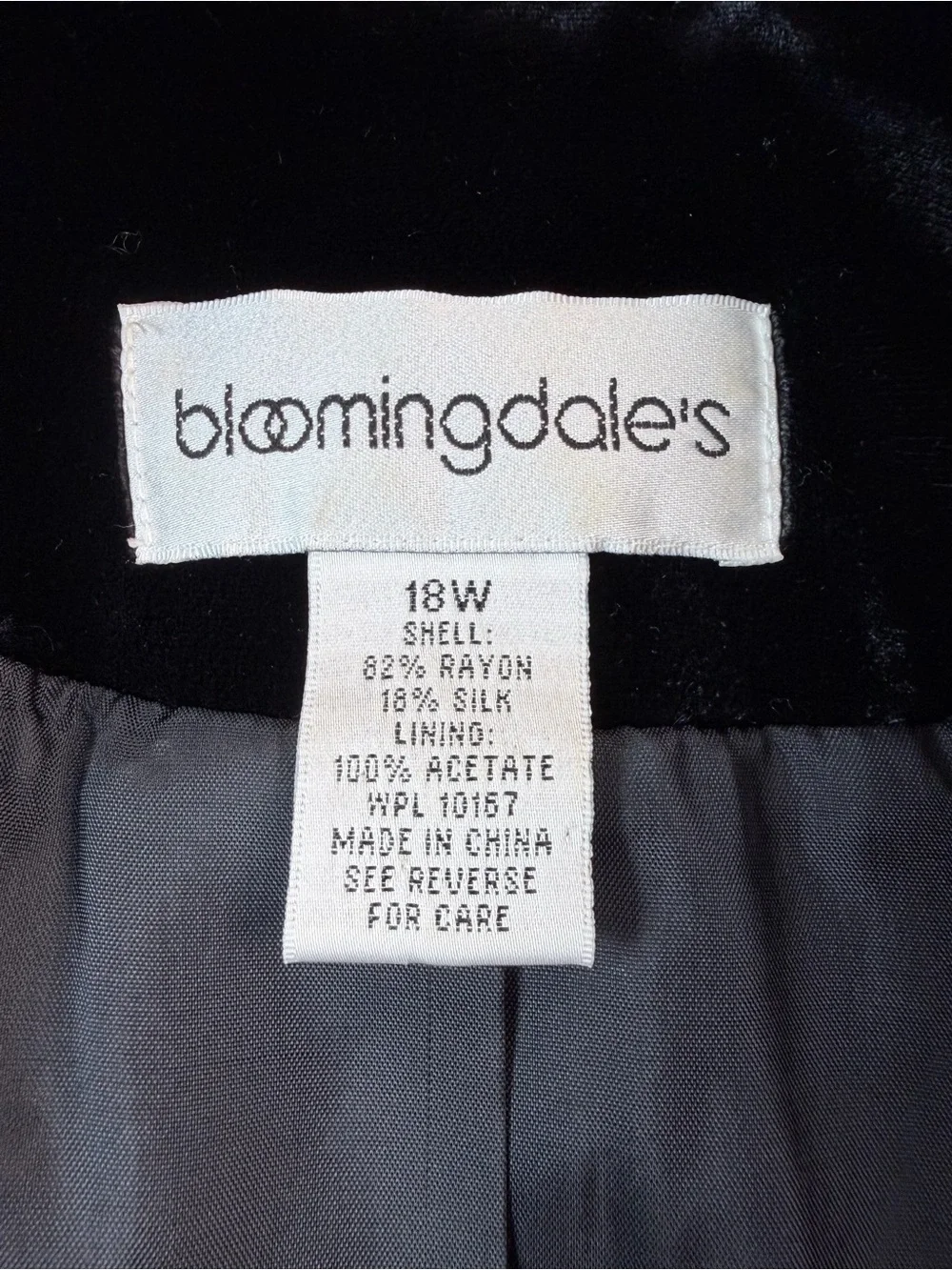 Bloomingdale's Black Velvet Double-Breasted Blazer with Satin Trim - Picture 3 of 12